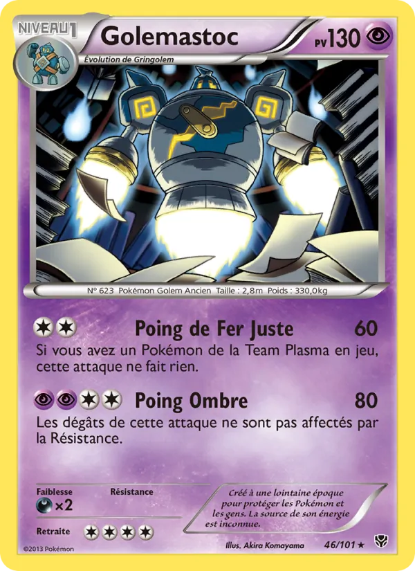 Carte Pokémon Golemastoc 46/101 de l'extension Explosion Plasma