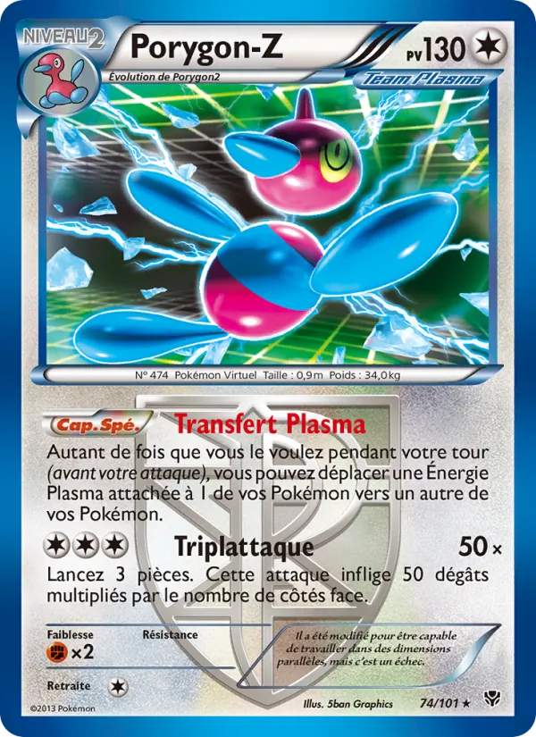 Carte Pokémon Porygon-Z 74/101 de l'extension Explosion Plasma