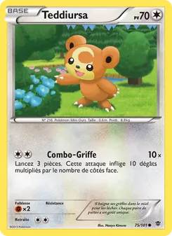 Carte Pokémon Teddiursa 75