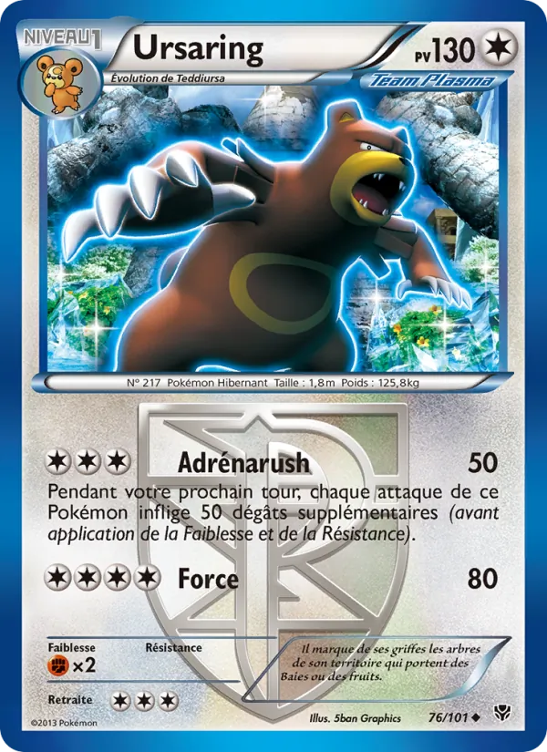 Carte Pokémon Ursaring 76/101 de l'extension Explosion Plasma