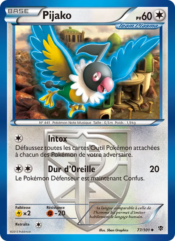 Carte Pokémon Pijako 77/101 de l'extension Explosion Plasma