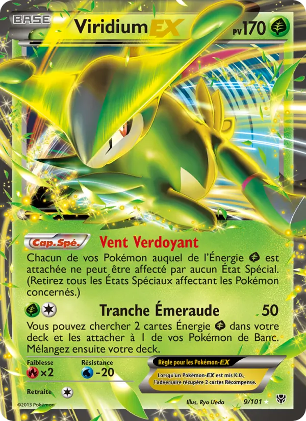 Carte Pokémon Viridium EX 9/101 de l'extension Explosion Plasma