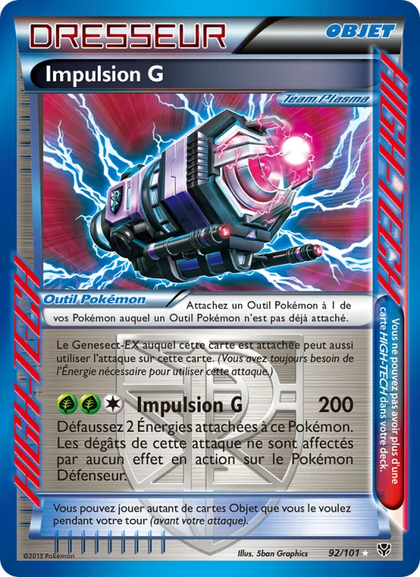 Carte Pokémon Impulsion G 92/101 de l'extension Explosion Plasma