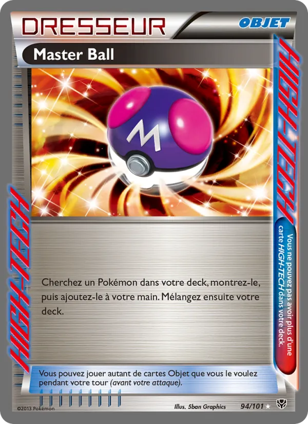 Carte Pokémon Master Ball 94/101 de l'extension Explosion Plasma