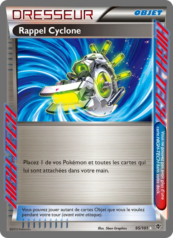 Carte Pokémon Rappel Cyclone 95/101 de l'extension Explosion Plasma