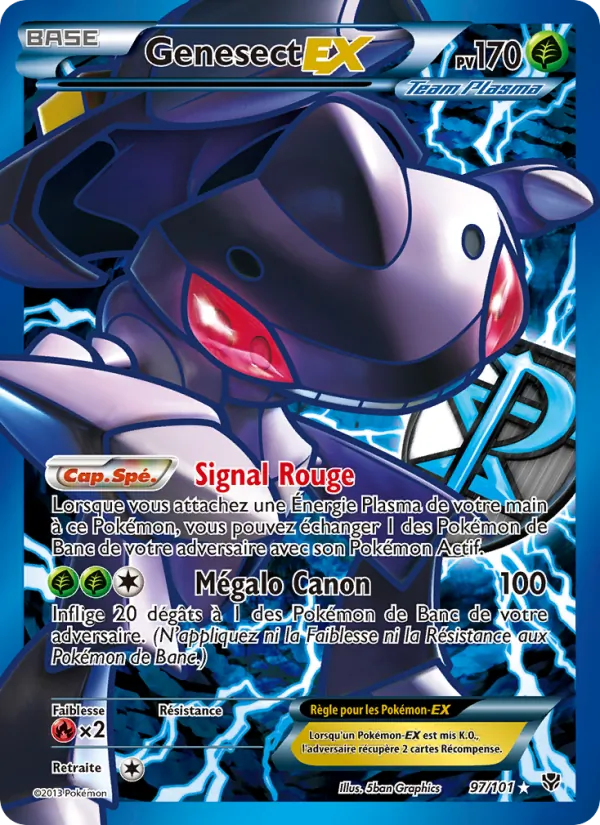 Carte Pokémon Genesect EX 97/101 de l'extension Explosion Plasma