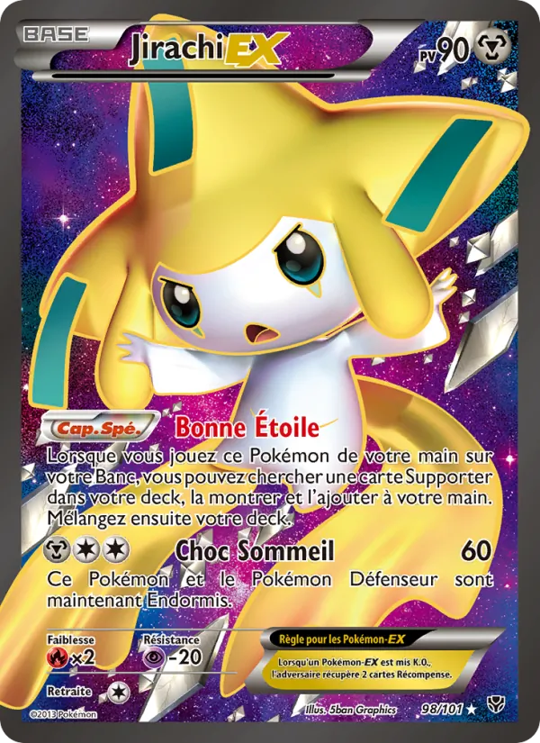 Carte Pokémon Jirachi EX 98/101 de l'extension Explosion Plasma