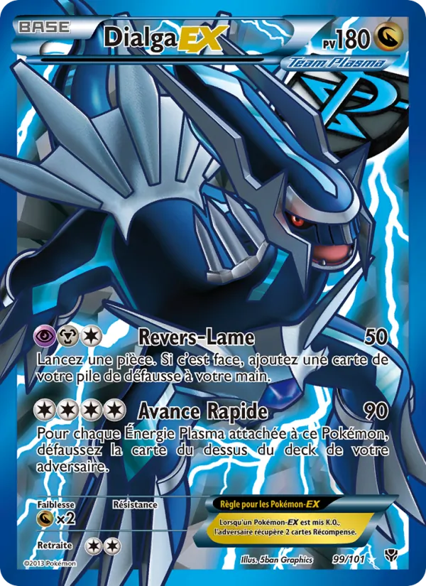 Carte Pokémon Dialga EX 99/101 de l'extension Explosion Plasma