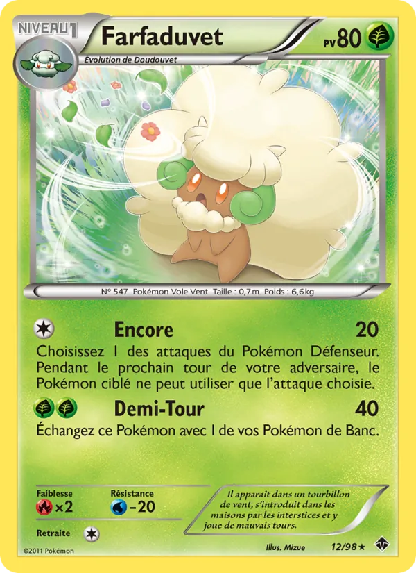 Carte Pokémon Farfaduvet 12/98 de l'extension Pouvoirs Émergents