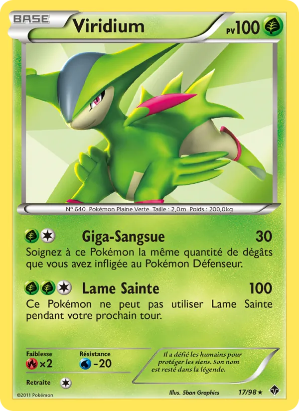 Carte Pokémon Viridium 17/98 de l'extension Pouvoirs Émergents