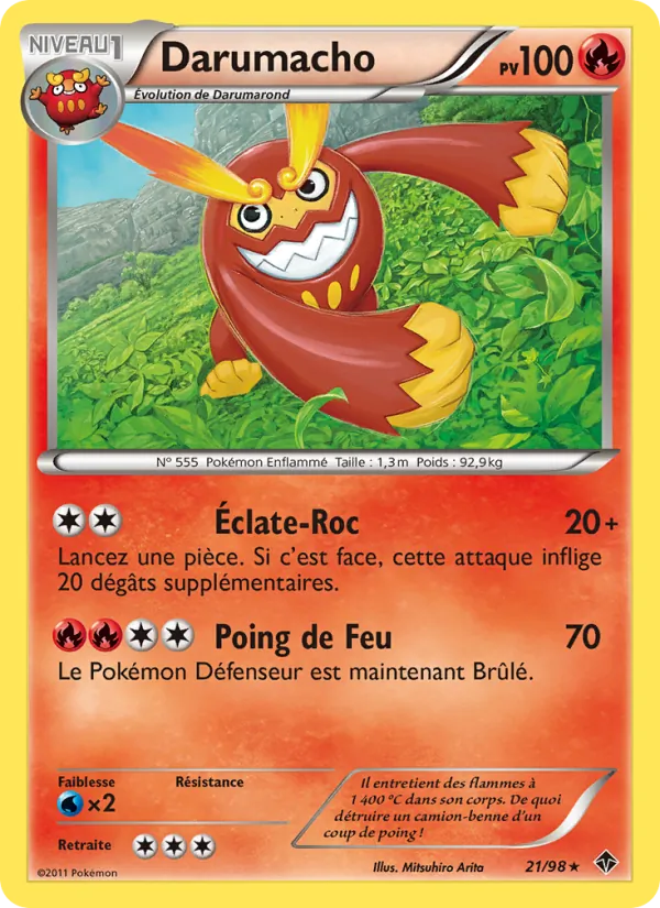 Carte Pokémon Darumacho 21/98 de l'extension Pouvoirs Émergents