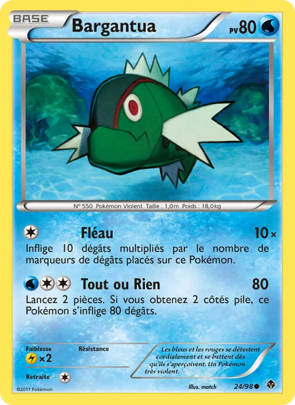 Carte Pokémon Bargantua 24/98 de l'extension Pouvoirs Émergents