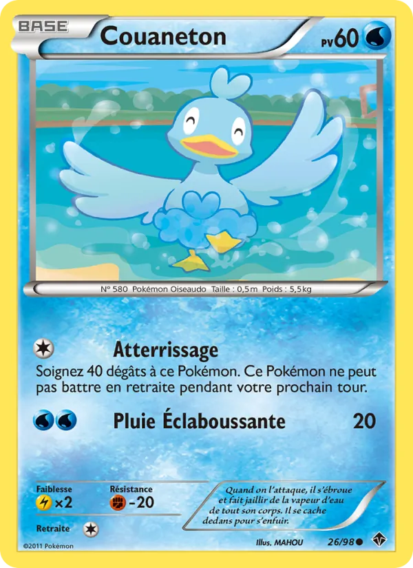 Carte Pokémon Couaneton 26/98 de l'extension Pouvoirs Émergents