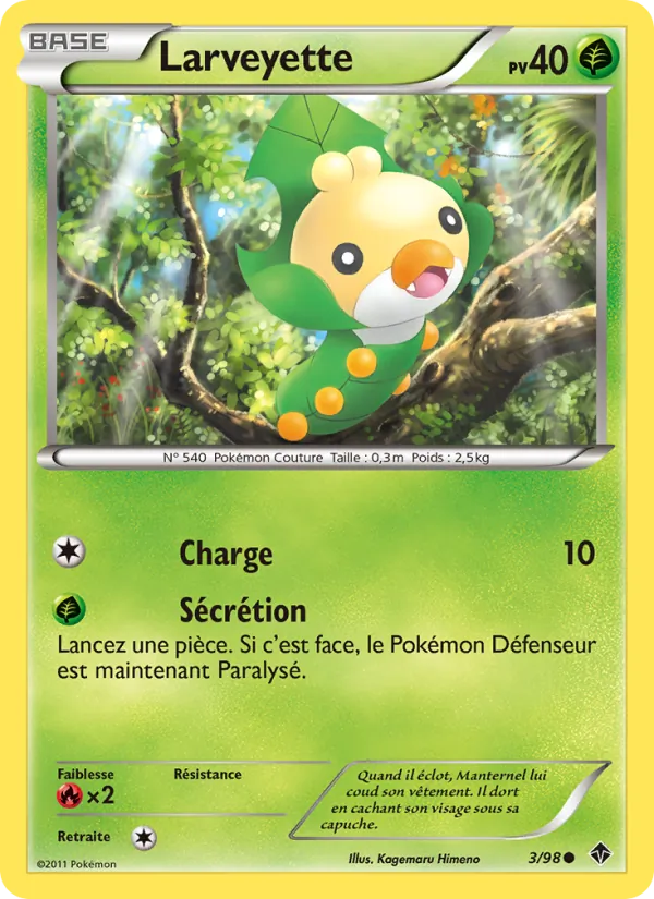 Carte Pokémon Larveyette 3/98 de l'extension Pouvoirs Émergents