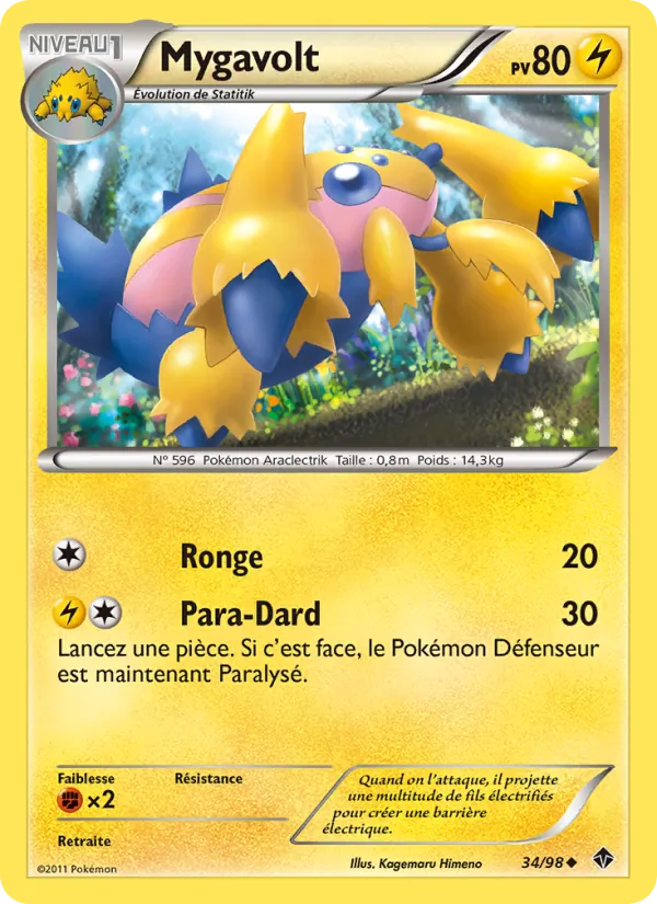 Carte Pokémon Mygavolt 34/98 de l'extension Pouvoirs Émergents
