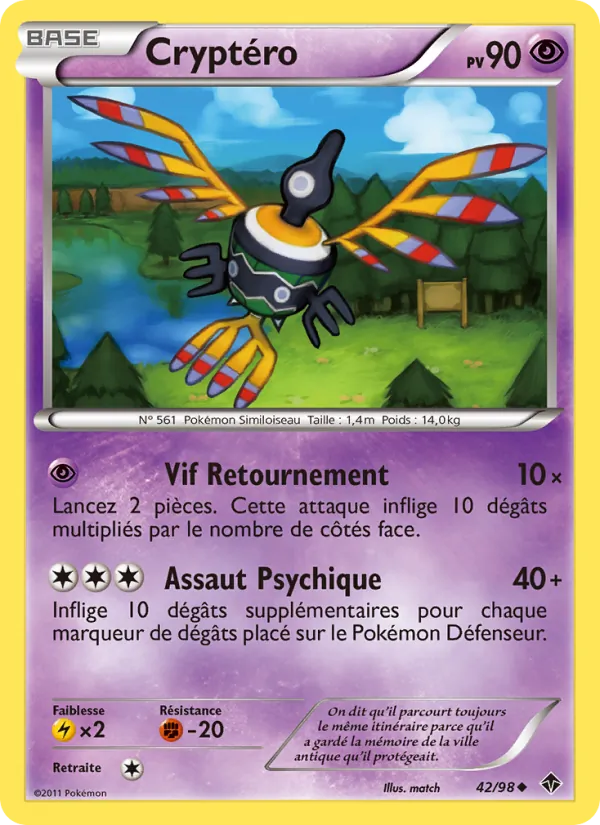Carte Pokémon Cryptéro 42/98 de l'extension Pouvoirs Émergents