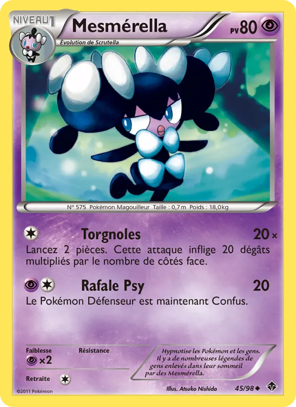 Carte Pokémon Mesmérella 45/98 de l'extension Pouvoirs Émergents