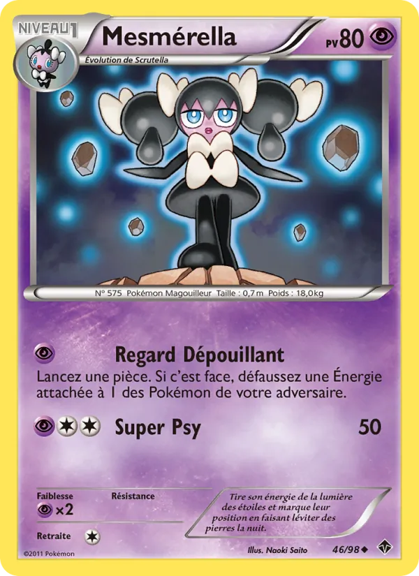 Carte Pokémon Mesmérella 46/98 de l'extension Pouvoirs Émergents
