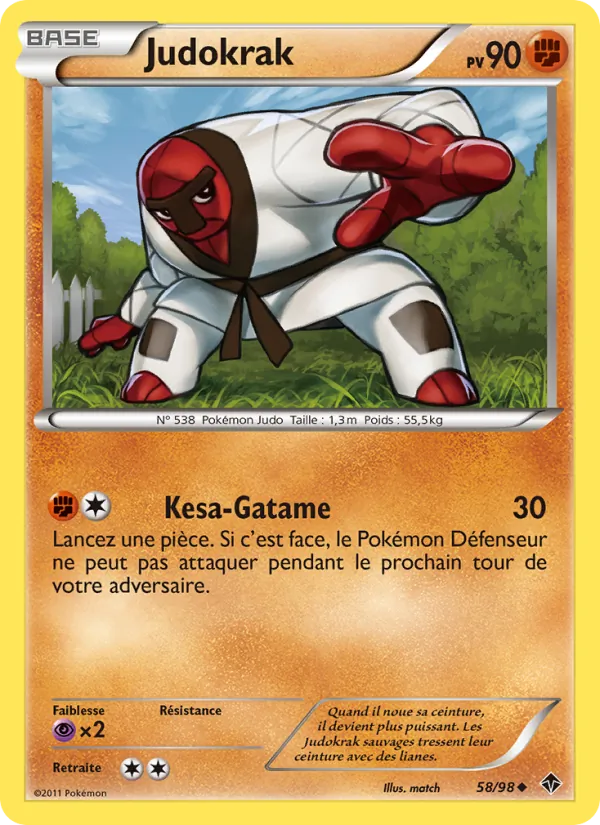Carte Pokémon Judokrak 58/98 de l'extension Pouvoirs Émergents