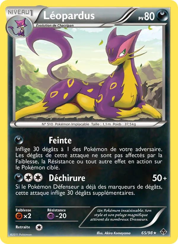 Carte Pokémon Léopardus 65/98 de l'extension Pouvoirs Émergents