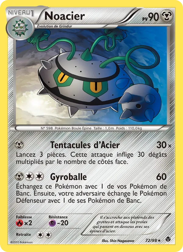 Carte Pokémon Noacier 72/98 de l'extension Pouvoirs Émergents