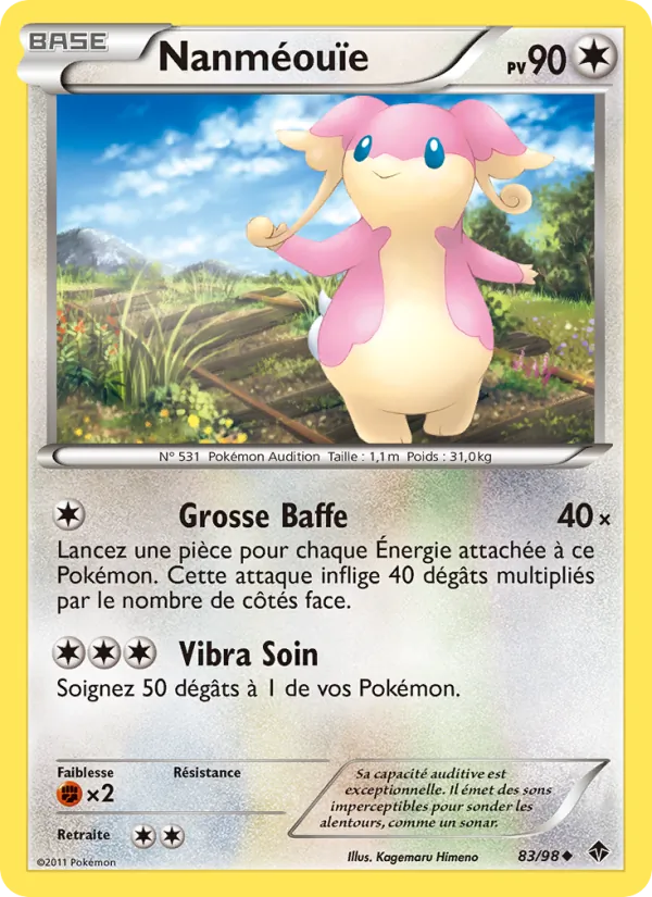 Carte Pokémon Nanméouïe 83/98 de l'extension Pouvoirs Émergents
