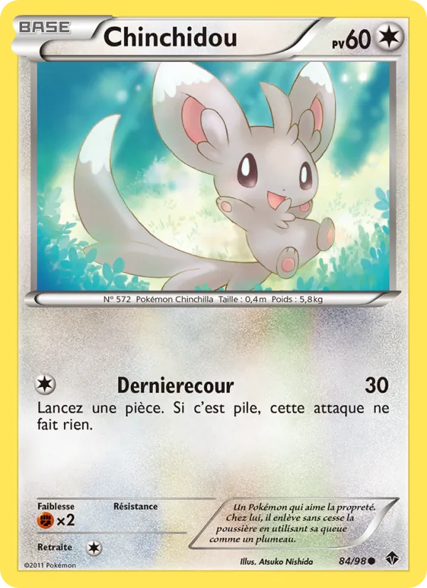 Carte Pokémon Chinchidou 84/98 de l'extension Pouvoirs Émergents
