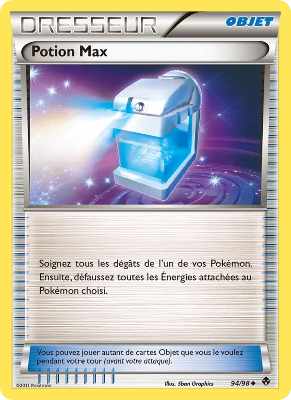 Carte Pokémon Potion Max 94/98 de l'extension Pouvoirs Émergents
