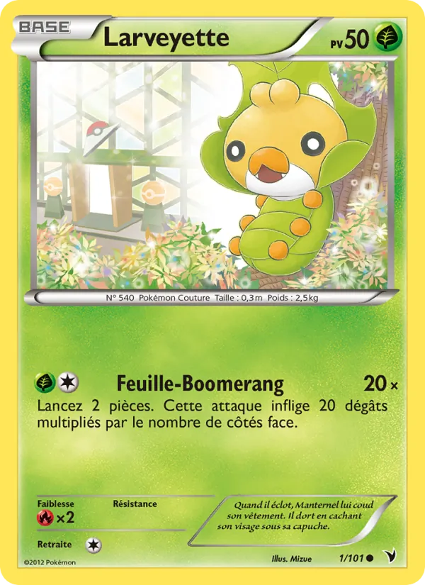 Carte Pokémon Larveyette 1/101 de l'extension Nobles Victoires