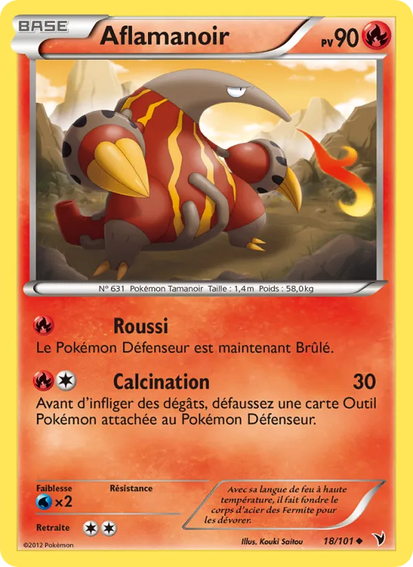 Carte Pokémon Aflamanoir 18/101 de l'extension Nobles Victoires