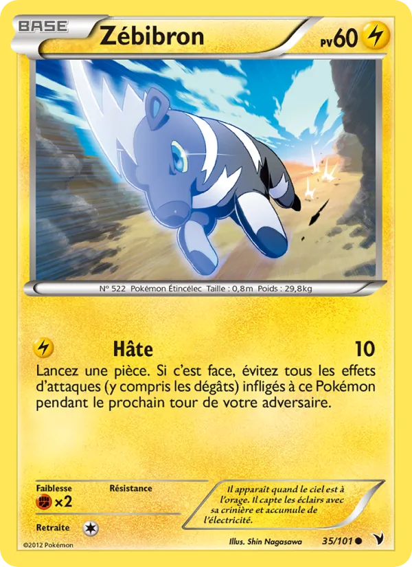 Carte Pokémon Zébibron 35/101 de l'extension Nobles Victoires