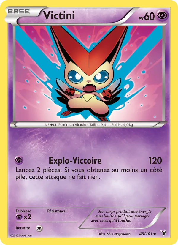 Carte Pokémon Victini 43/101 de l'extension Nobles Victoires