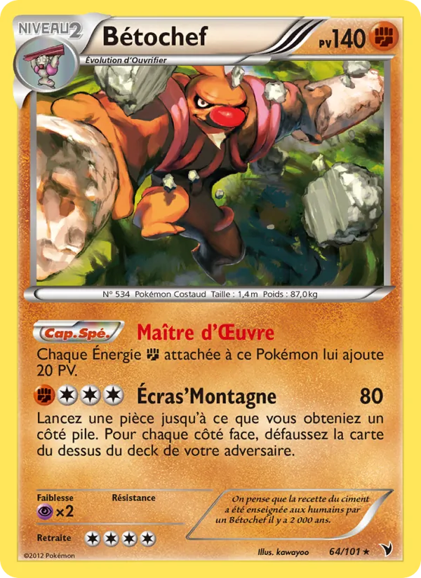 Carte Pokémon Bétochef 64/101 de l'extension Nobles Victoires