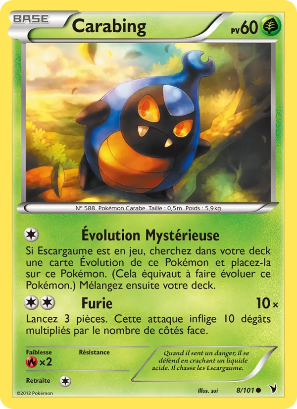 Carte Pokémon Carabing 8/101 de l'extension Nobles Victoires
