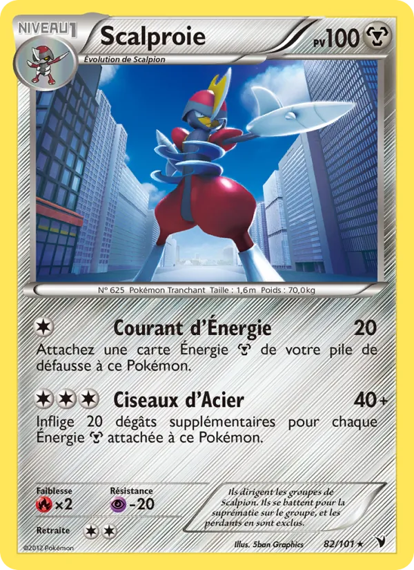 Carte Pokémon Scalproie 82/101 de l'extension Nobles Victoires