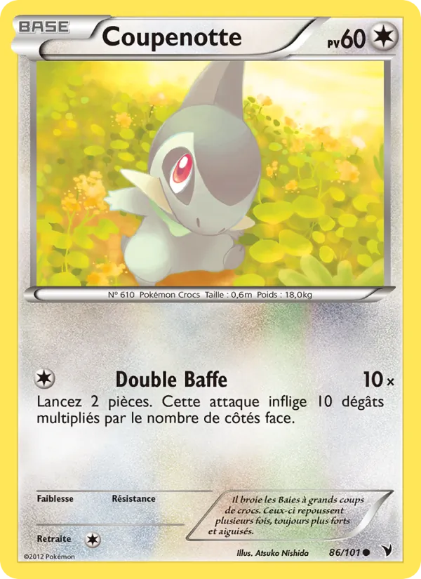 Carte Pokémon Coupenotte 86/101 de l'extension Nobles Victoires