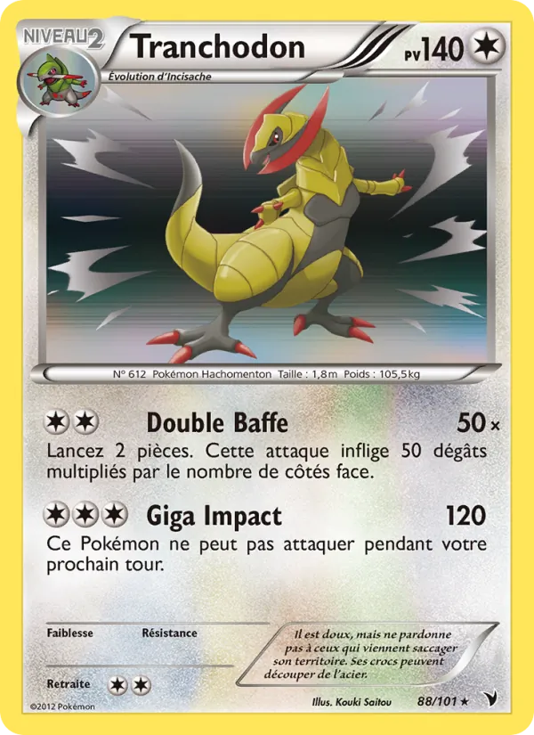 Carte Pokémon Tranchodon 88/101 de l'extension Nobles Victoires