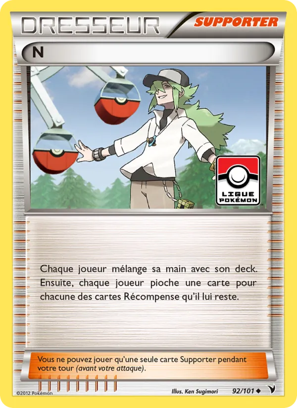 Carte Pokémon N 92/101 de l'extension Nobles Victoires