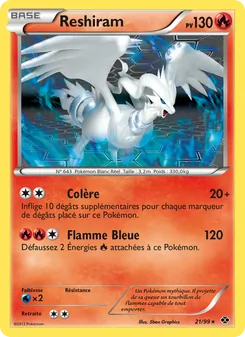 Carte Pokémon Reshiram 21 — Destinées Futures