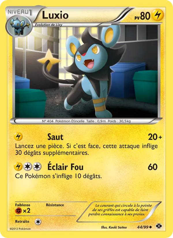 Carte Pokémon Luxio 44/99 de l'extension Destinées Futures