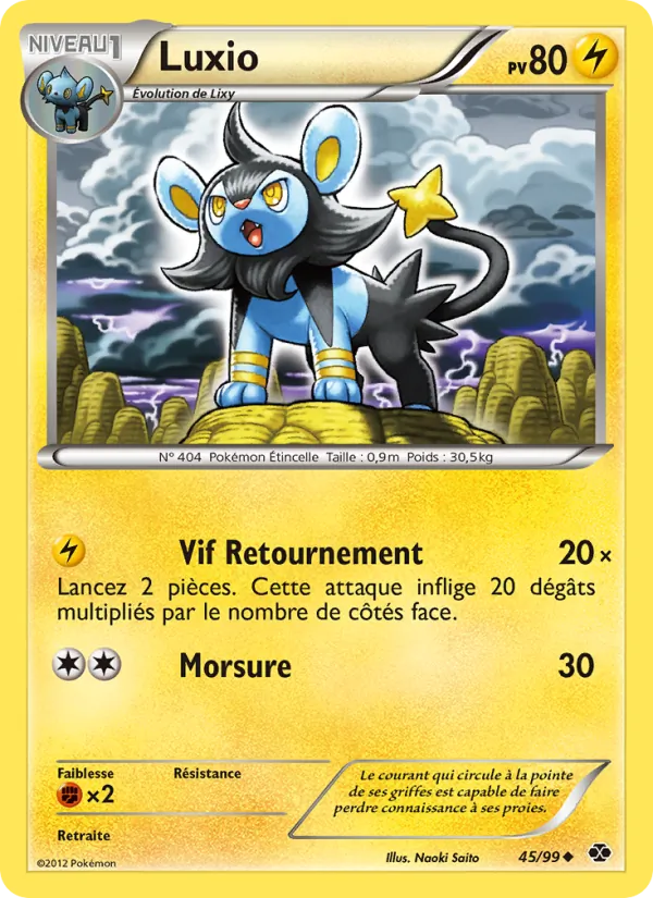Carte Pokémon Luxio 45/99 de l'extension Destinées Futures