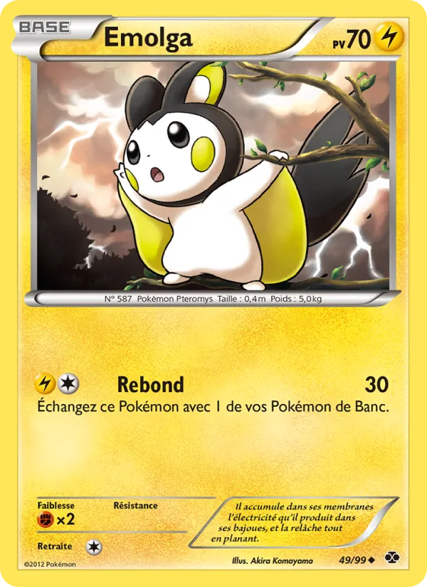 Carte Pokémon Emolga 49/99 de l'extension Destinées Futures