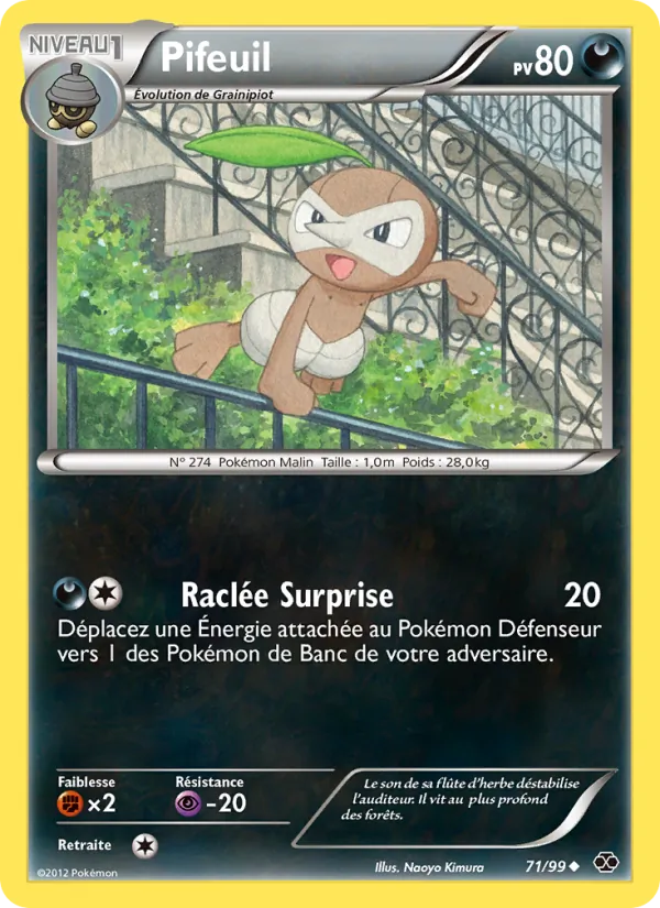 Carte Pokémon Pifeuil 71/99 de l'extension Destinées Futures