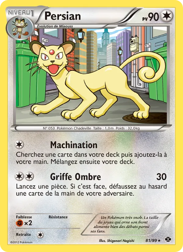 Carte Pokémon Persian 81/99 de l'extension Destinées Futures