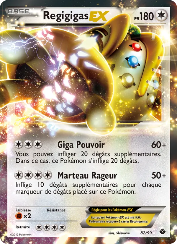 Carte Pokémon Regigigas-EX 82/99 de l'extension Destinées Futures