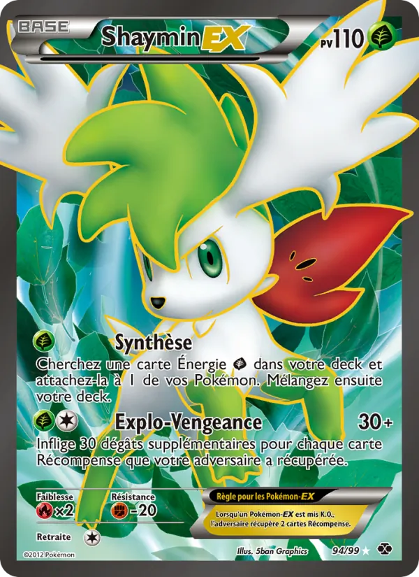 Carte Pokémon Shaymin-EX 94/99 de l'extension Destinées Futures