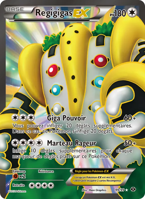 Carte Pokémon Regigigas-EX 99/99 de l'extension Destinées Futures