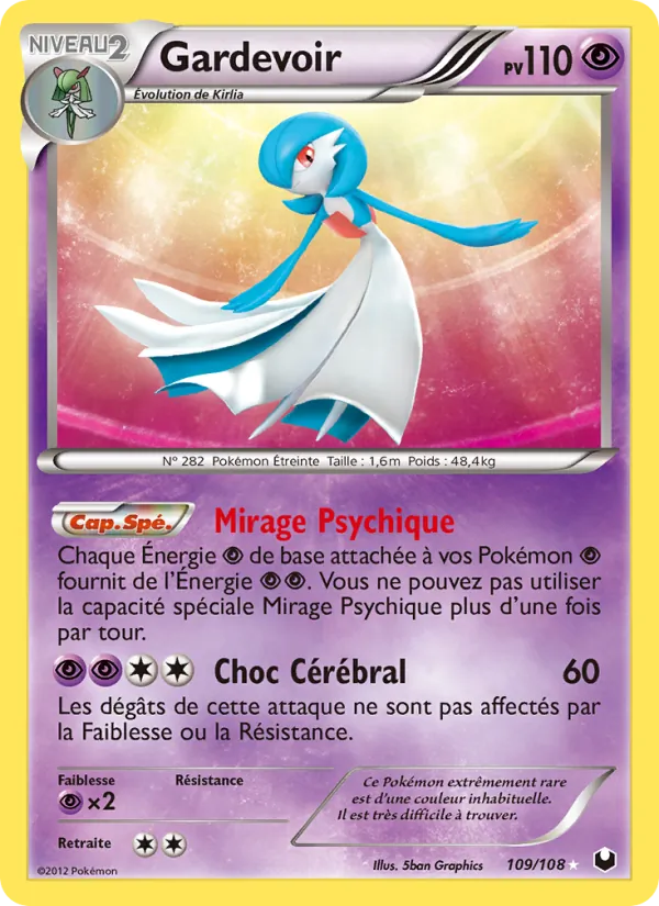 Carte Pokémon Gardevoir 109/108 de l'extension Explorateurs Obscurs