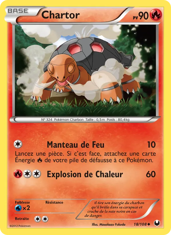 Carte Pokémon Chartor 18/108 de l'extension Explorateurs Obscurs