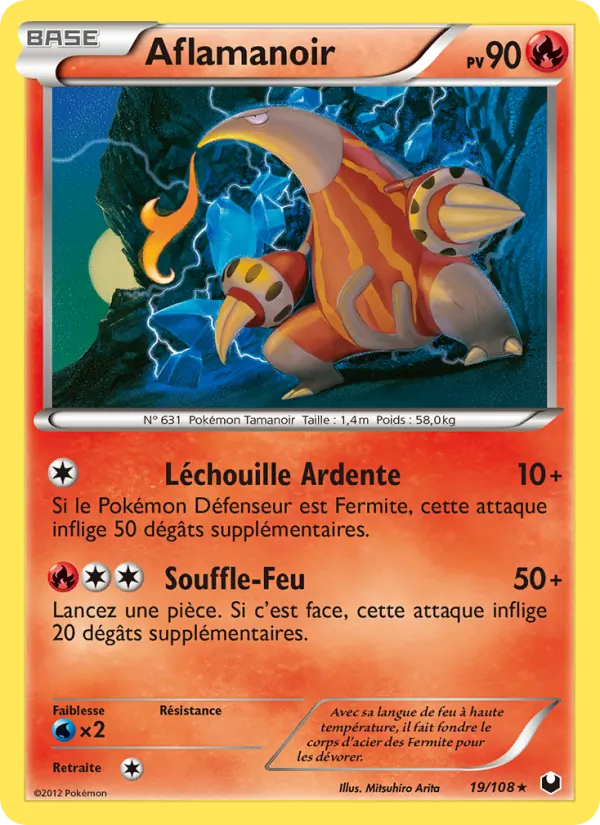 Carte Pokémon Aflamanoir 19/108 de l'extension Explorateurs Obscurs